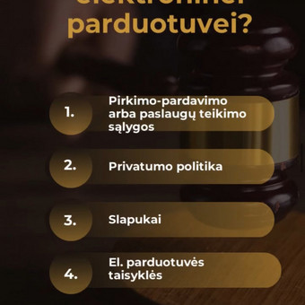 Rengiu pirkimo taisykles, privatumo ir slapukų tvarkymo politikas elektroninėms parduotuvėms. Kaina nustatoma individualiai. Kaunas Teisininkė Inga nuotrauka 8 Elektroninių parduotuvių tvarkų rengimas Kaunas Teisininkė Inga nuotrauka 8
