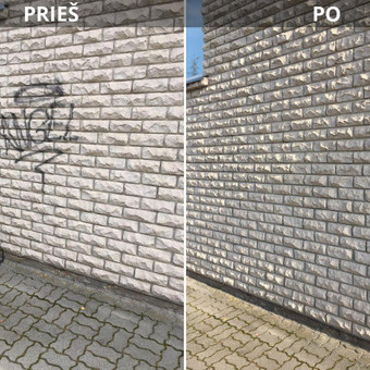 Lazerinis grafičių valymas – tai bekontaktis būdas pašalinti dažus be chemijos ar vandens. Tai ekologiškas, bekontaktis ir itin efektyvus sprendimas tiek miestų infrastruktūrai, tiek privačiam turtui. Ukmergės rajonas EKOREVIVE nuotrauka 1 Grafiti plovimas Ukmergės rajonas EKOREVIVE nuotrauka 1