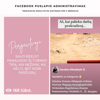 Facebook puslapio administravimas ir auginimas Klaipėda Karolina Nikolaityte nuotrauka 3