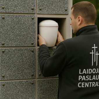 Rūpestingai ir profesionaliai pasirūpinsime urnos patalpinimu į kolumbariumą – nuo procesijos pasitikimo iki gėlių sustatymo. Patikėkite šią svarbią akimirką mums. Vilnius UAB Laidojimo paslaugų centras nuotrauka 24 Urnos laidojimas kolumbariume Vilnius UAB Laidojimo paslaugų centras nuotrauka 24