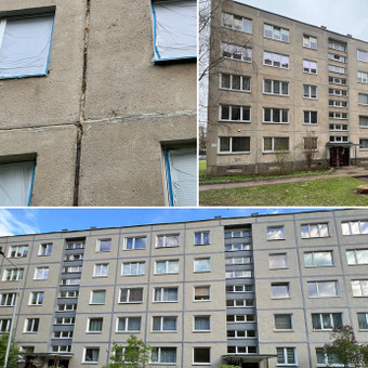 Į paslaugą įeina pažeistų sandūrų defektavimas, gruntavimas, pilnas pertinkavimas cementiniu mišiniu, šiluminės izoliacijos atstatymas, sandūrų paviršių hidrofobizavimsas. Visaginas UAB „DEGROSS“ nuotrauka 4 Tarplokštinių sandūrų (siūlių) remonto darbai Visaginas UAB „DEGROSS“ nuotrauka 4