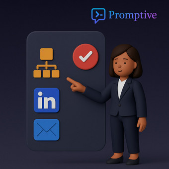 Automatiniai LinkedIn prisijungimai, žinučių sekos ir follow-up’ai pagal ICP. Sujungimas su CRM, el. paštu ar Google Sheets. Atsakymų valdymas per AI agentą – veikia 24/7 be žmogaus įsikišimo. Vilnius Promptive.agency nuotrauka 6 AI automatizacija: LinkedIn outreach & follow-up’ai Vilnius Promptive.agency nuotrauka 6