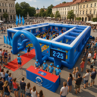 Interaktyvi VR pramoga visai šeimai – ARENA AI! Užsidėkite akinius, rinkite kamuolius ir varžykitės dėl taškų. Skirta renginiams visoje Lietuvoje – miesto šventėms, gimtadieniams ir kt. Vilnius Space Guy Academy nuotrauka 1 AR TAŠKŲ ARENA Vilnius Space Guy Academy nuotrauka 1