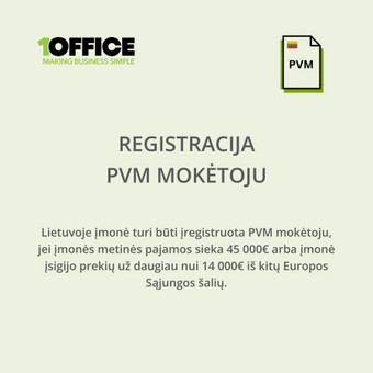 Greitai ir kokybiškai įregistruosime jūsų įmone PVM mokėtoja, laikantis naujausių VMI reikalavimų. Vilnius 1Office nuotrauka 4 Registracija PVM mokėtoju Vilnius 1Office nuotrauka 4