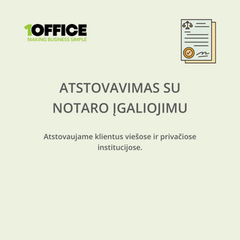 Atstovaujame klientus viešose ir privačiose institucijose Lietuvoje. Ši paslauga skirta asmenims ar įmonėms, kurie neturi galimybių ar laiko lankyti įvairias institucijas Lietuvoje. Vilnius 1Office nuotrauka 8 Atstovavimas su Notaro Įgaliojimu Vilnius 1Office nuotrauka 8