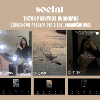 TikTok paskyros administravimas Kaunas Socialinių tinklų marketingas nuotrauka 8
