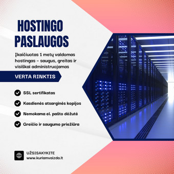 Svetainių talpinimas (Hosting) Marijampolė Interneto svetainių kūrimas nuotrauka 3