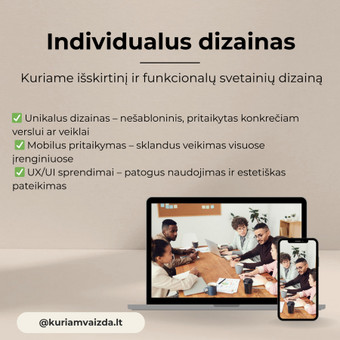 Svetainių dizainas (web design) Marijampolė Interneto svetainių kūrimas nuotrauka 1