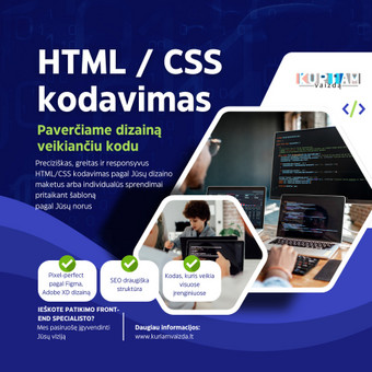 HTML/CSS kodavimas Marijampolė Interneto svetainių kūrimas nuotrauka 7