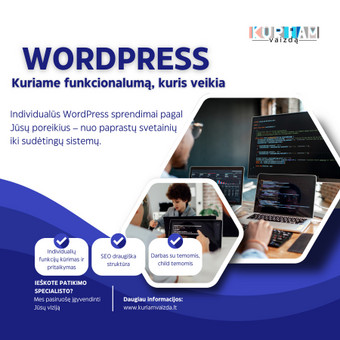 Programavimas su WordPress Marijampolė Interneto svetainių kūrimas nuotrauka 6