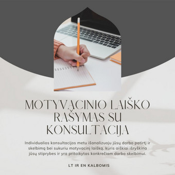 Motyvacinio laiško rašymas su konsultacija Kaunas Sandra nuotrauka 2