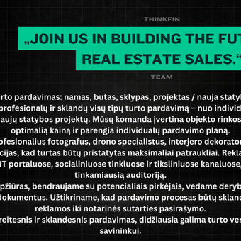 Turto pardavimas : Namas, Butas, Sklypas, Projektas/Nauja statyba, Patalpos Vilnius Thinkfin nuotrauka 4