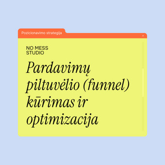 Pardavimų piltuvėlio (funnel) kūrimas ir optimizacija Vilnius No Mess Studio nuotrauka 15