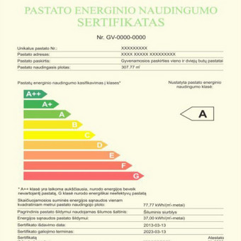 Energetinio naudingumo sertifikatai Panevėžys Arūnė S.R. nuotrauka 3