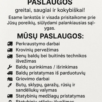 Senų baldų išvežimas Klaipėda Ričardas nuotrauka 1