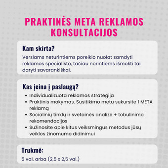 Praktinė META reklamos konsultacija (individualus apmokymas) Klaipėda Akvilė Sakalauskytė nuotrauka 3