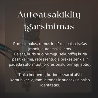 Autoatsakiklių įgarsinimas Kaunas Karina Misevičienė nuotrauka 8