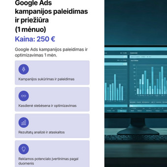 Google Ads reklama: kampanijos paleidimas ir priežiūra (1 mėnuo) Vilnius egle kvedaraviciute nuotrauka 9