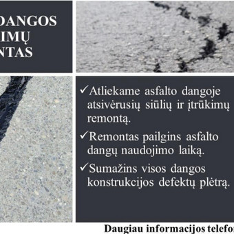 Asfalto dangos įtrūkimų taisymas Kaunas UAB ASFALTA nuotrauka 4