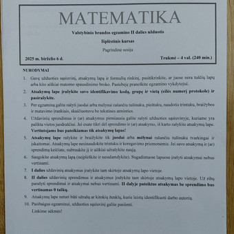 Ruošimas matematikos egzaminams Šiauliai Matematikos ir Fizikos Korepetitorius VBE nuotrauka 2