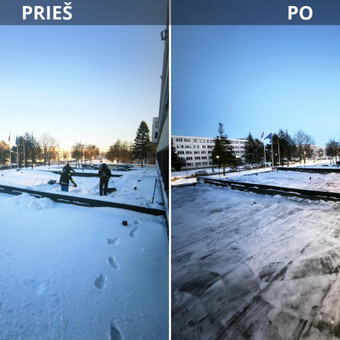 Sniego valymas nuo stogų Vilnius MB Meistrų Olimpas nuotrauka 6
