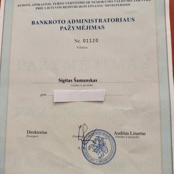 Bankroto teisės paslaugos Kaunas Sigitas Šamanskas nuotrauka 2