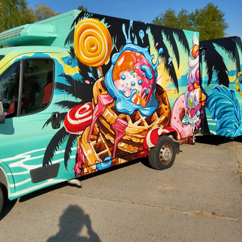 Piešiniai ant food truck, automobilių, jūrinių konteinerių ir t.t. Kupiškio rajonas Marius Skrupskis nuotrauka 8