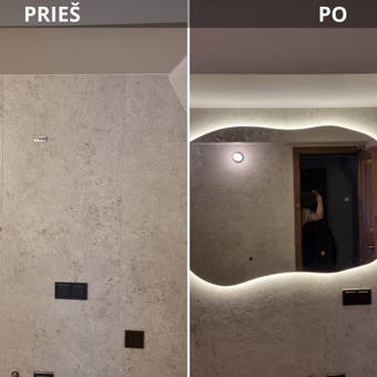Šviečiančių veidrodžių- pakabinimas/pajungimas Vilnius Gediminas nuotrauka 16