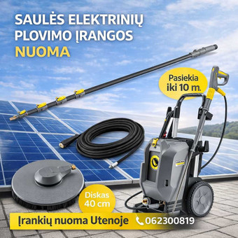 Saulės elektrinių plovimo komplekto nuoma Utenoje Utenos rajonas Arminas Arm nuotrauka 18