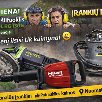 Betono šlifavimo įrankio nuoma Utenoje "Festool RG 130E" Utenos rajonas Arminas Arm nuotrauka 24
