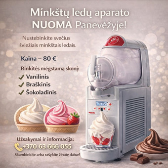 Minkštų itališkų ledų aparatas Panevėžys Tirpstantis noras nuotrauka 4