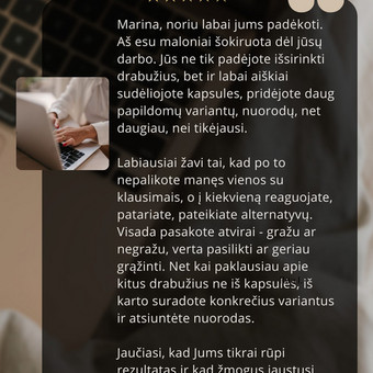 VIP PERSONALIZUOTA STILIAUS KNYGA (LOOKBOOK) Individualaus Stiliaus DNR Klaipėda Marina Gorelova nuotrauka 9