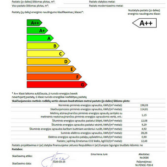 Pastato energinio naudingumo skaičiavimai projektui Kaunas Ema Irena Jurė nuotrauka 3