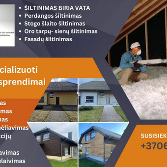 Šiltinimas bira vata Kelmės rajonas ĮI Smelva nuotrauka 1