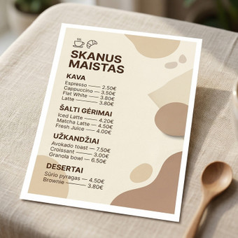 Kavinių ir restoranų meniu maketavimas Vilnius Aurimas R nuotrauka 6