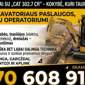 Mini ekskavatoriaus nuoma Kretingos rajonas MB Agvikor nuotrauka 2