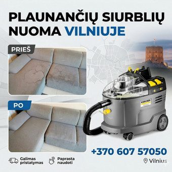 Plaunančių siurblių nuoma Vilnius Karcher Nuoma nuotrauka 11