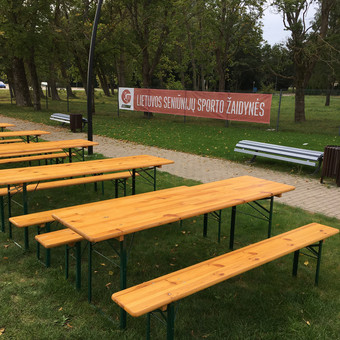 Medinių lauko baldų kompl Klaipėda Pajūrio palapinė nuotrauka 4
