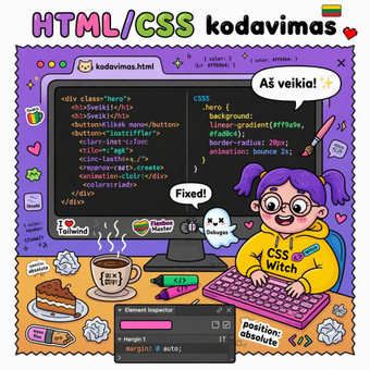 HTML/CSS kodavimas Kaunas Karolis Cibiras nuotrauka 11
