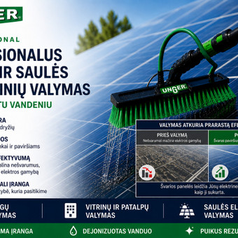 Saulės elektrinių (saulės panelių) valymas dejonizuotu vandeniu Kaunas MB "OMG Solutions" nuotrauka 17