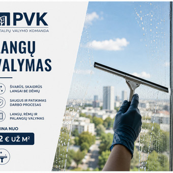 Langų valymas Vilnius PVK (Patalpų valymo komanda) nuotrauka 7