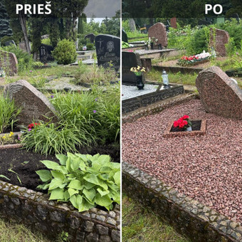 Kapavietės apželdinimo darbai Kaunas Kapų tvarkymas visoje Lietuvoje nuotrauka 13