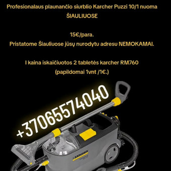 Plaunamo siurblio nuoma Šiauliai Germanas nuotrauka 1