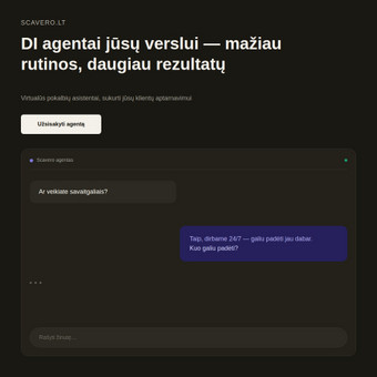 Pokalbių robotai (Chatbots) Vilnius Scavero.lt nuotrauka 1