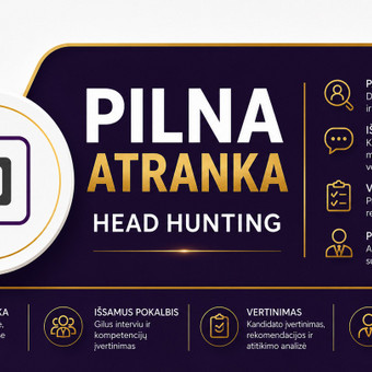 PILNA ATRANKA - HEAD HUNTING (GARANTIJA 5 MĖN.) Vilnius UAB "OnHR" nuotrauka 4