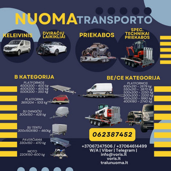 Priekabos nuoma ekskavatoriams,bobcat ir spec.tech Alytus Platformu, traliuku ir priekabu nuoma nuotrauka 42