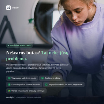 Trumpalaikės nuomos administravimas Vilnius Nestly, MB nuotrauka 1