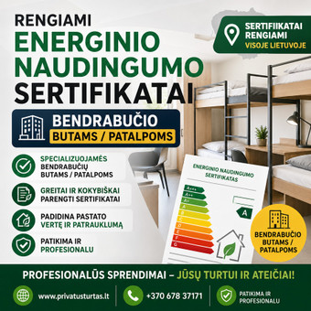 Bendrabucio tipo butams energinis naudingumo sertifikatas Vilnius Privatus Turtas nuotrauka 8