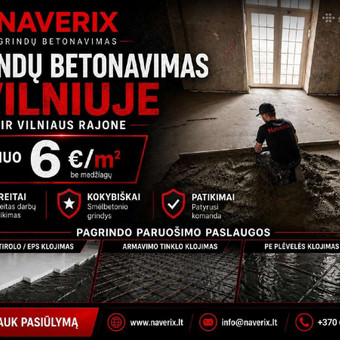 Grindų betonavimas Vilnius Betonavimo darbai nuotrauka 1