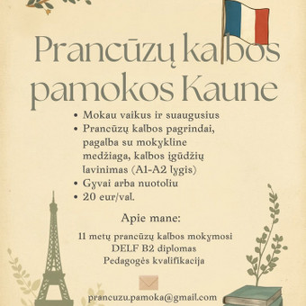 Papildomas prancūzų kalbos mokymas Kaunas Prancuzu Pamoka nuotrauka 1